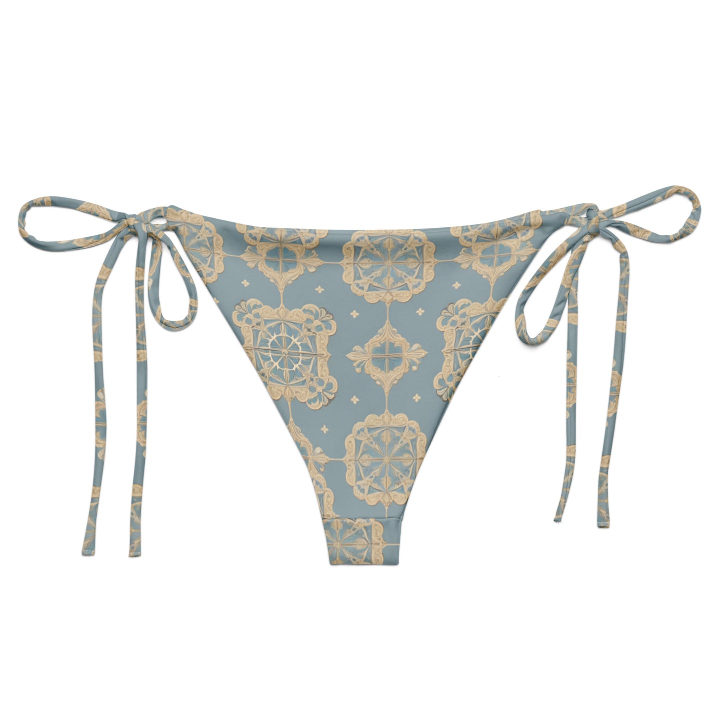 All-over print recycled string bikini bottom