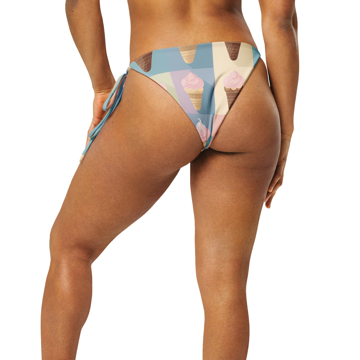 All-over print recycled string bikini bottom