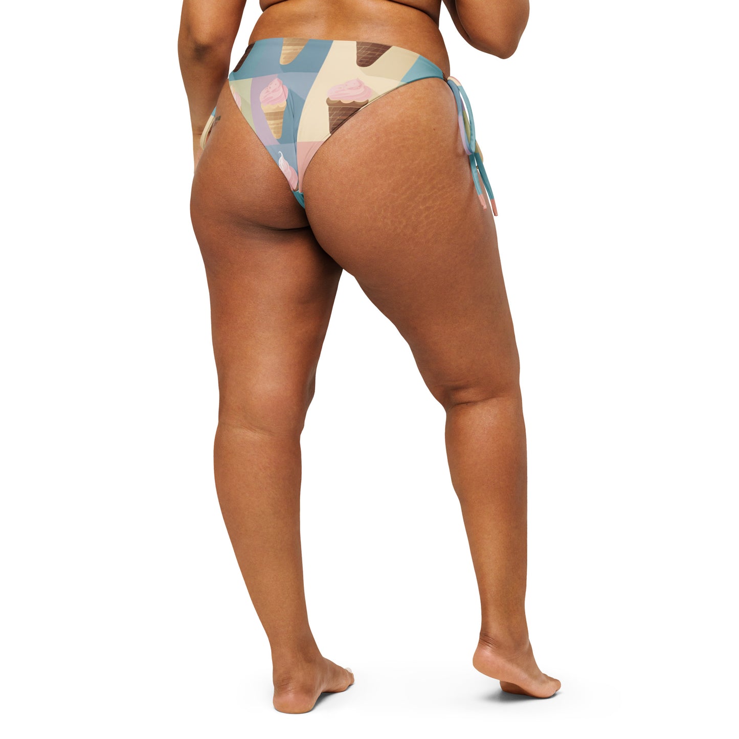 All-over print recycled string bikini bottom