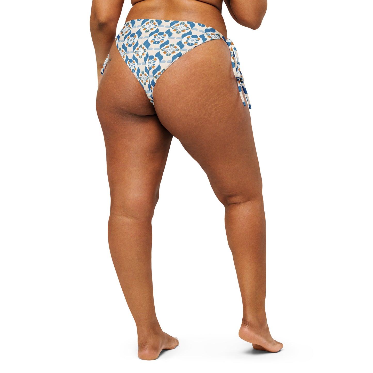 All-over print recycled string bikini bottom