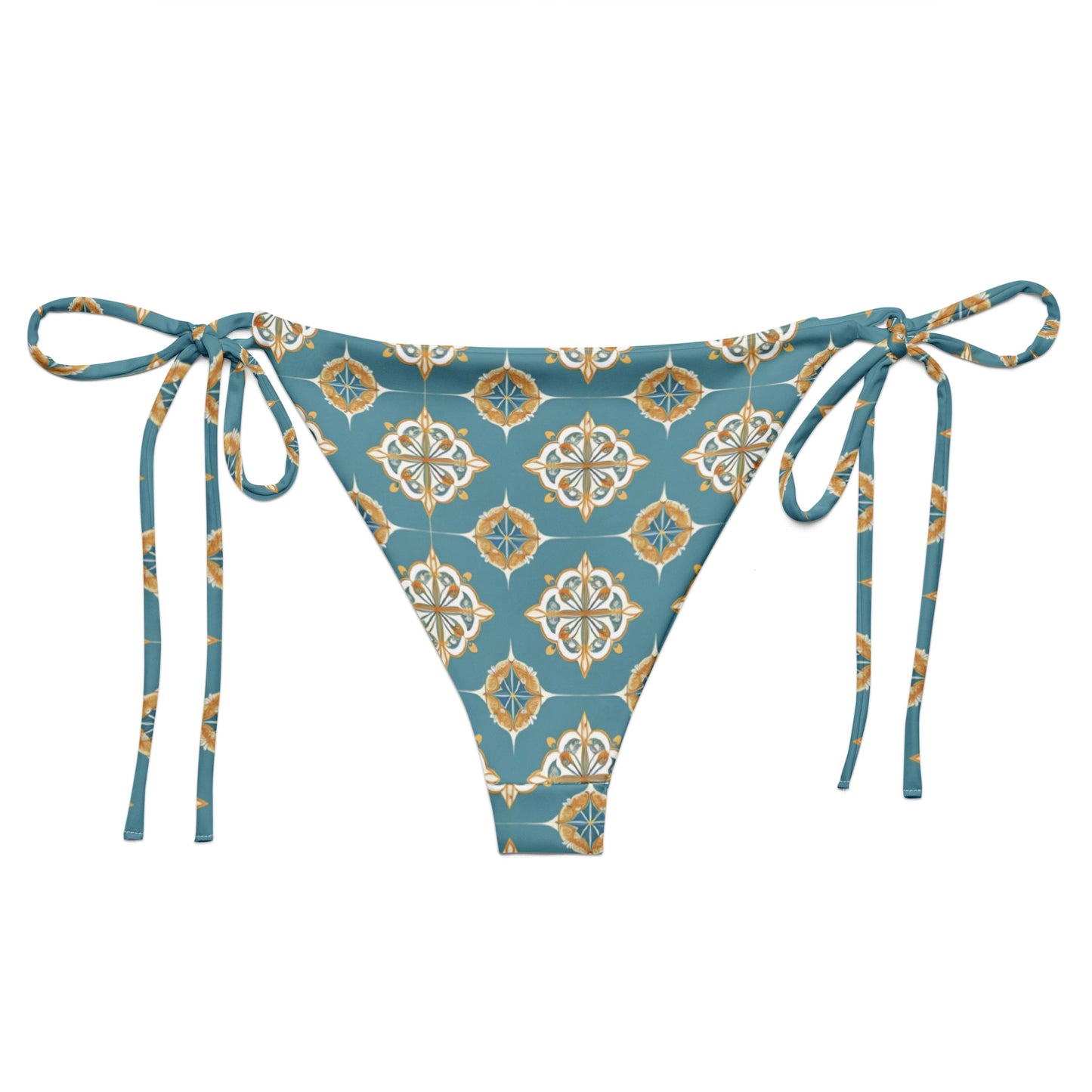 All-over print recycled string bikini bottom