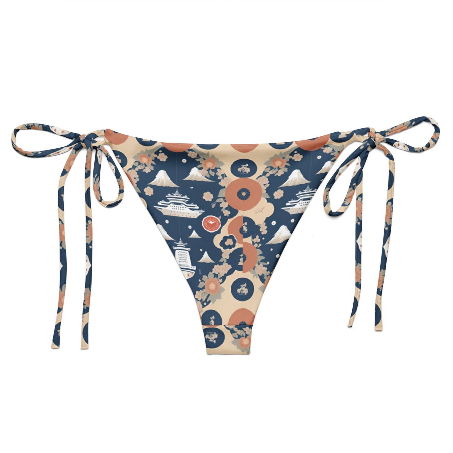 All-over print recycled string bikini bottom