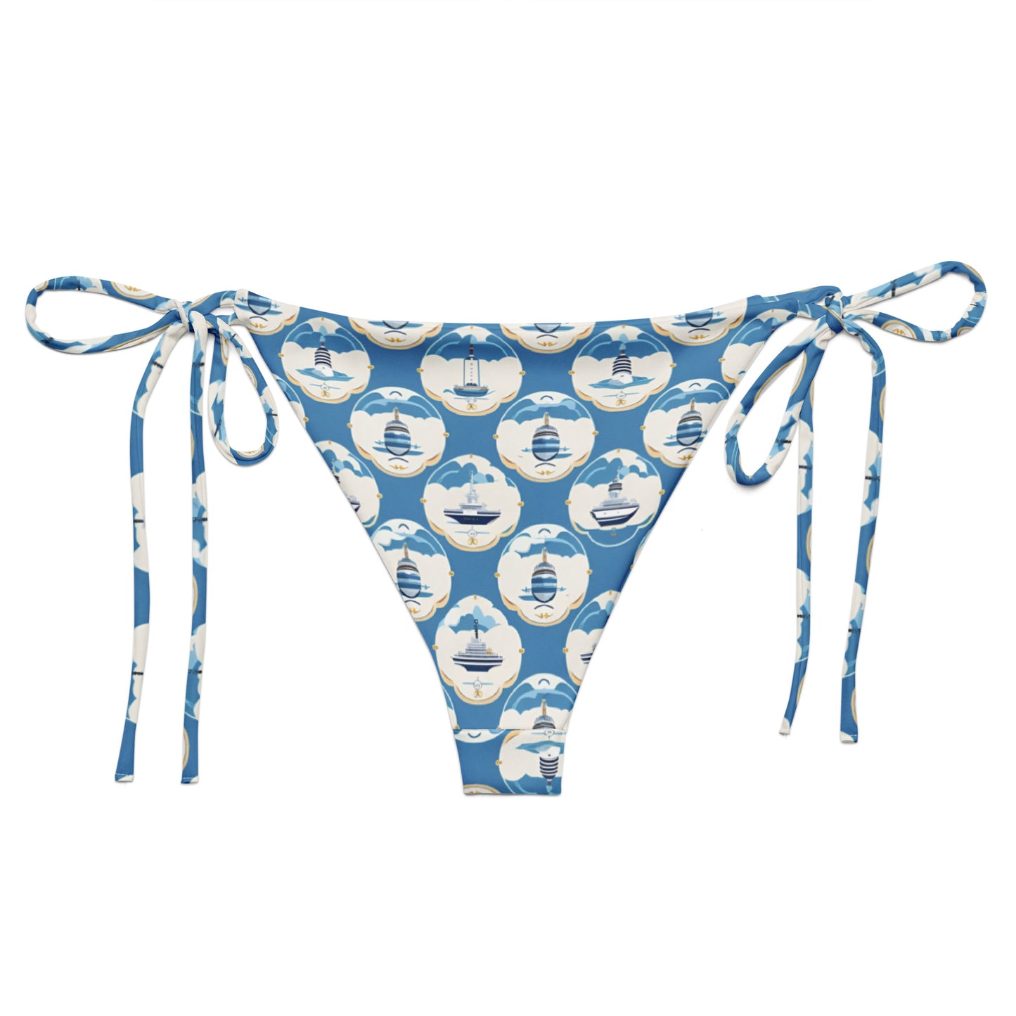 All-over print recycled string bikini bottom