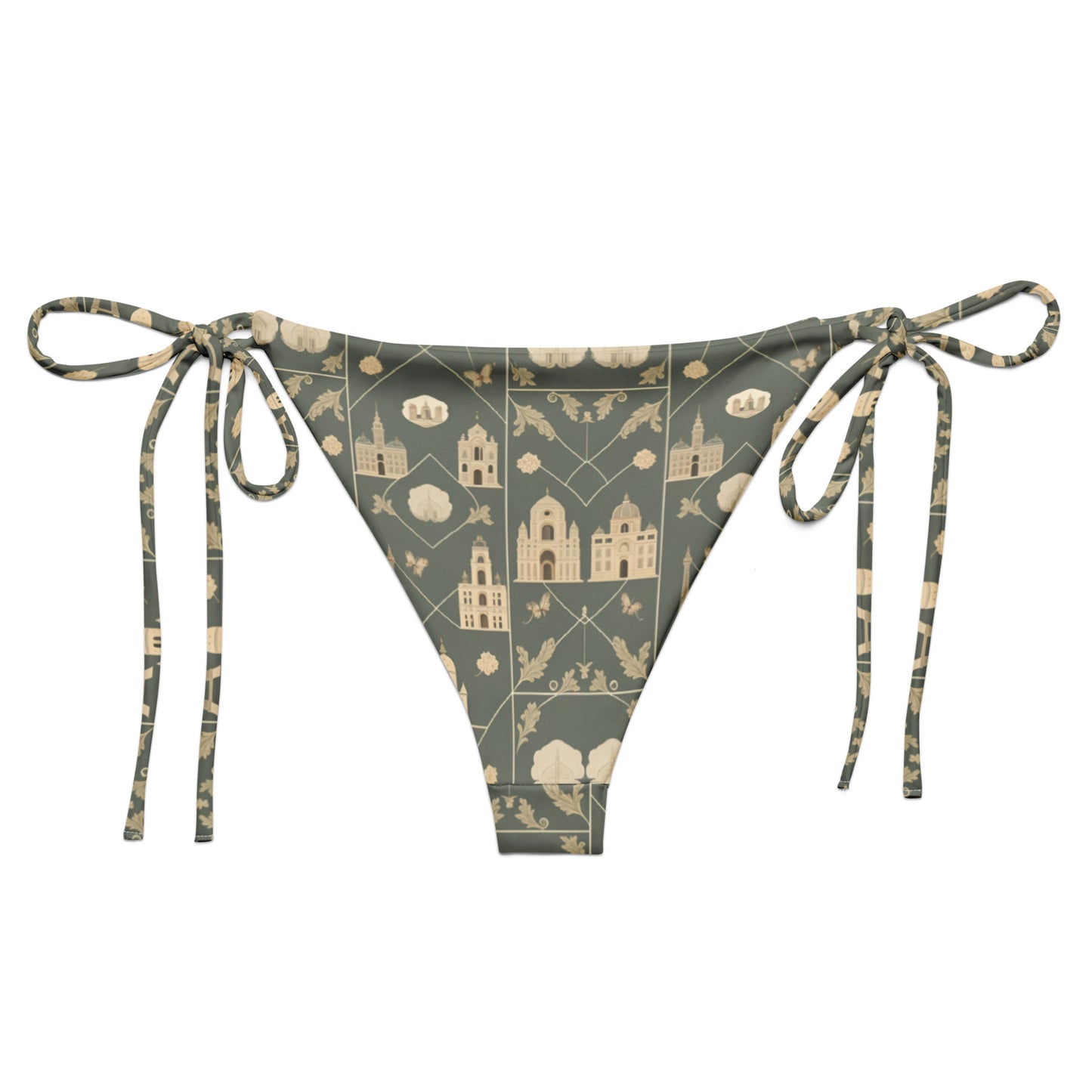 All-over print recycled string bikini bottom