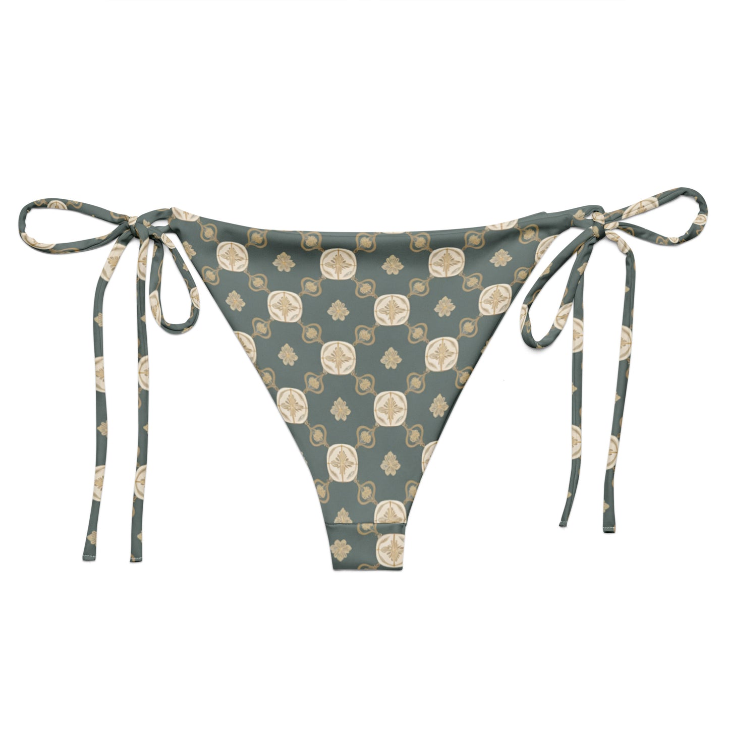 All-over print recycled string bikini bottom