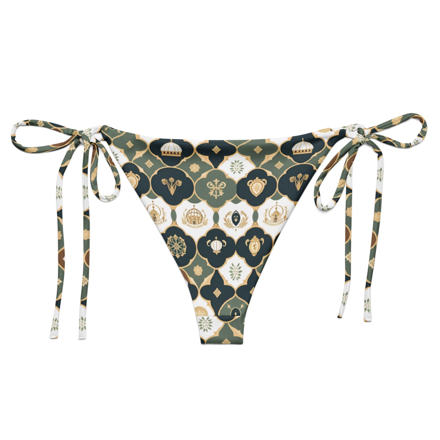 All-over print recycled string bikini bottom