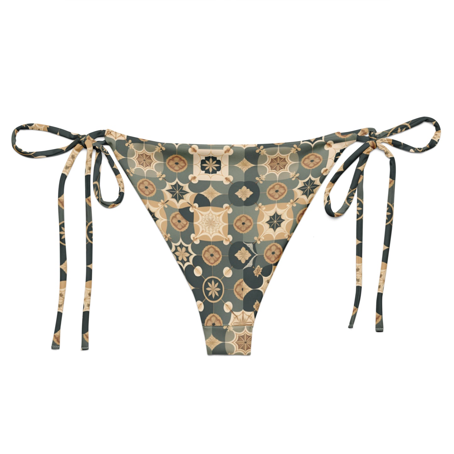 All-over print recycled string bikini bottom