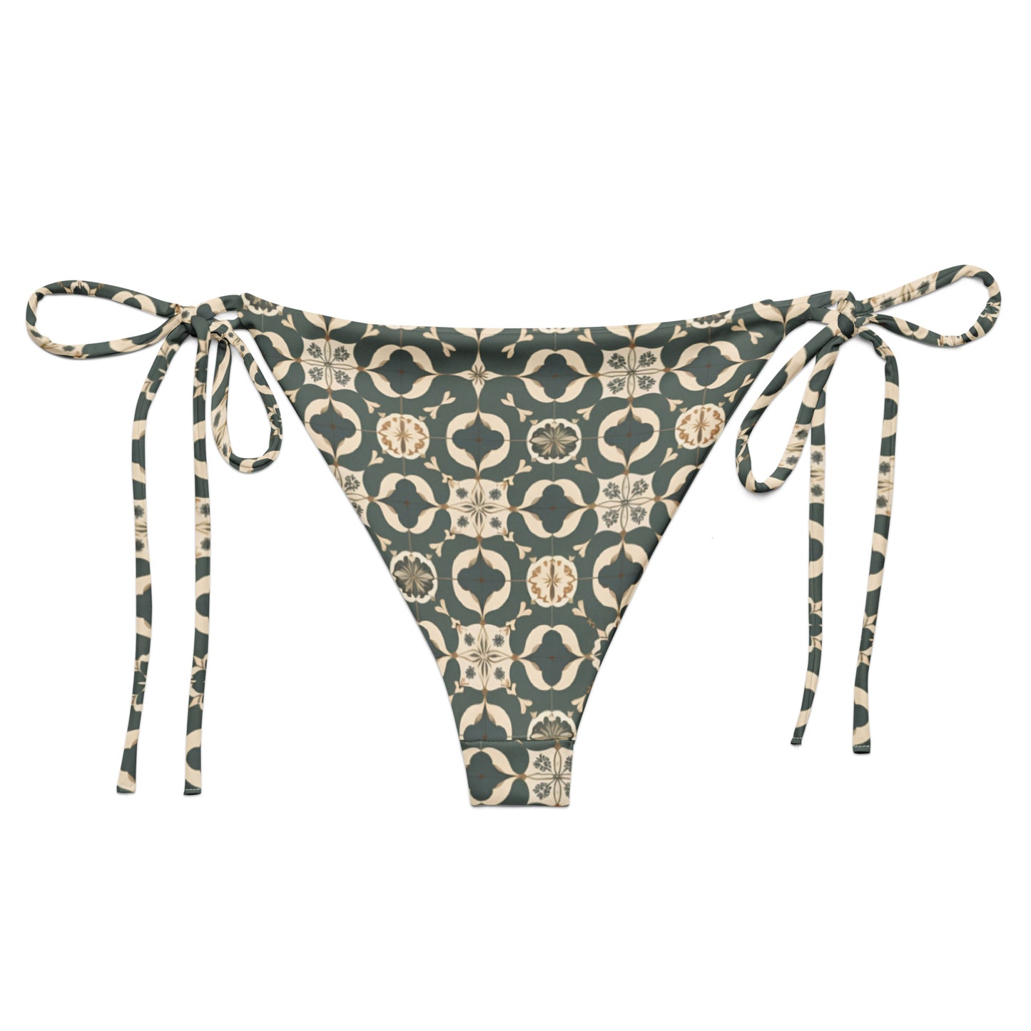 All-over print recycled string bikini bottom