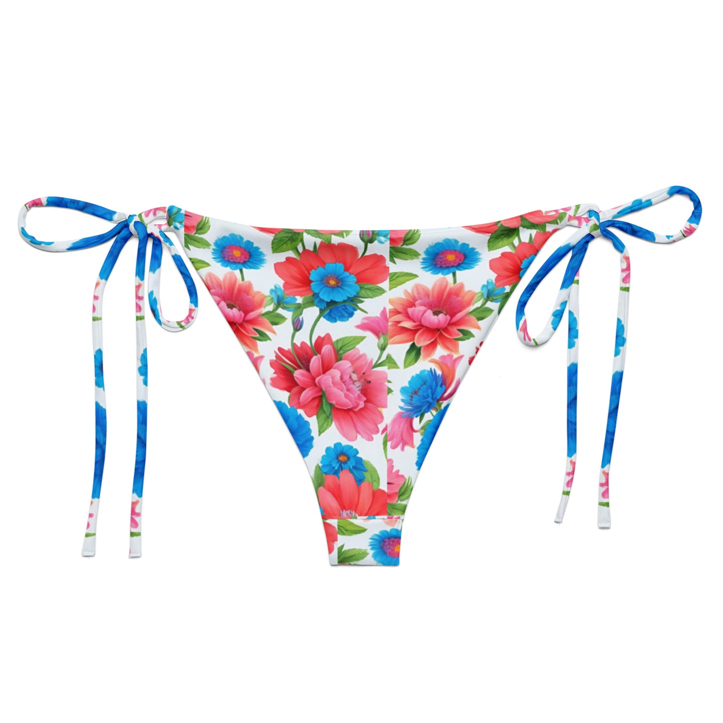 All-over print recycled string bikini bottom