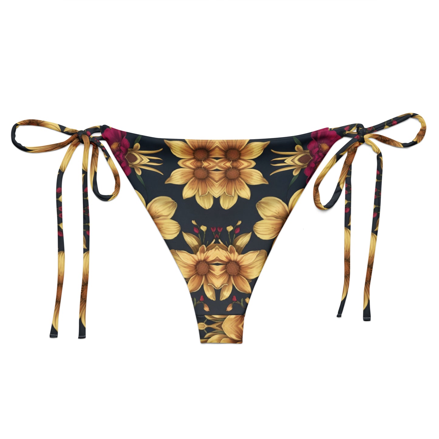 All-over print recycled string bikini bottom