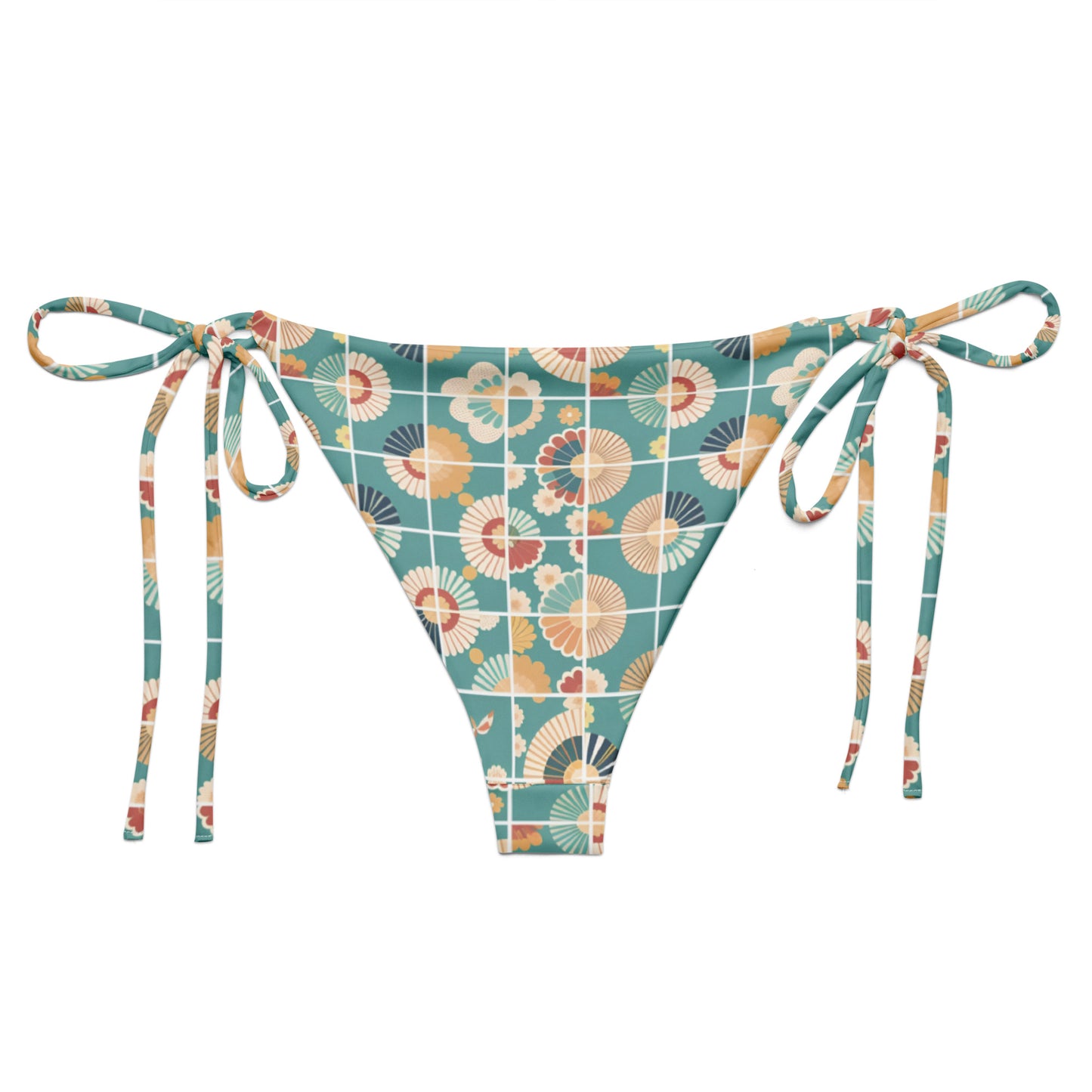 All-over print recycled string bikini bottom