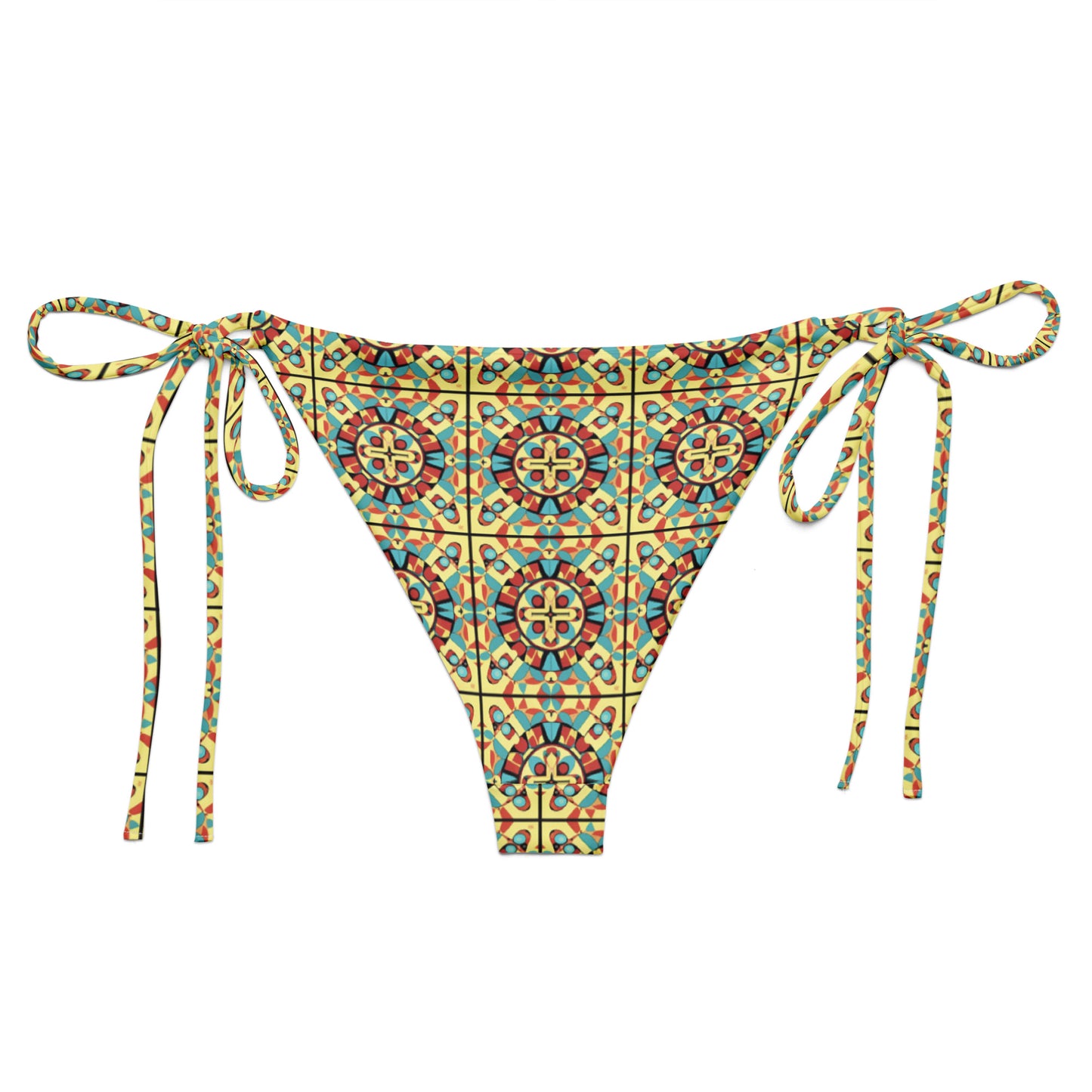 All-over print recycled string bikini bottom