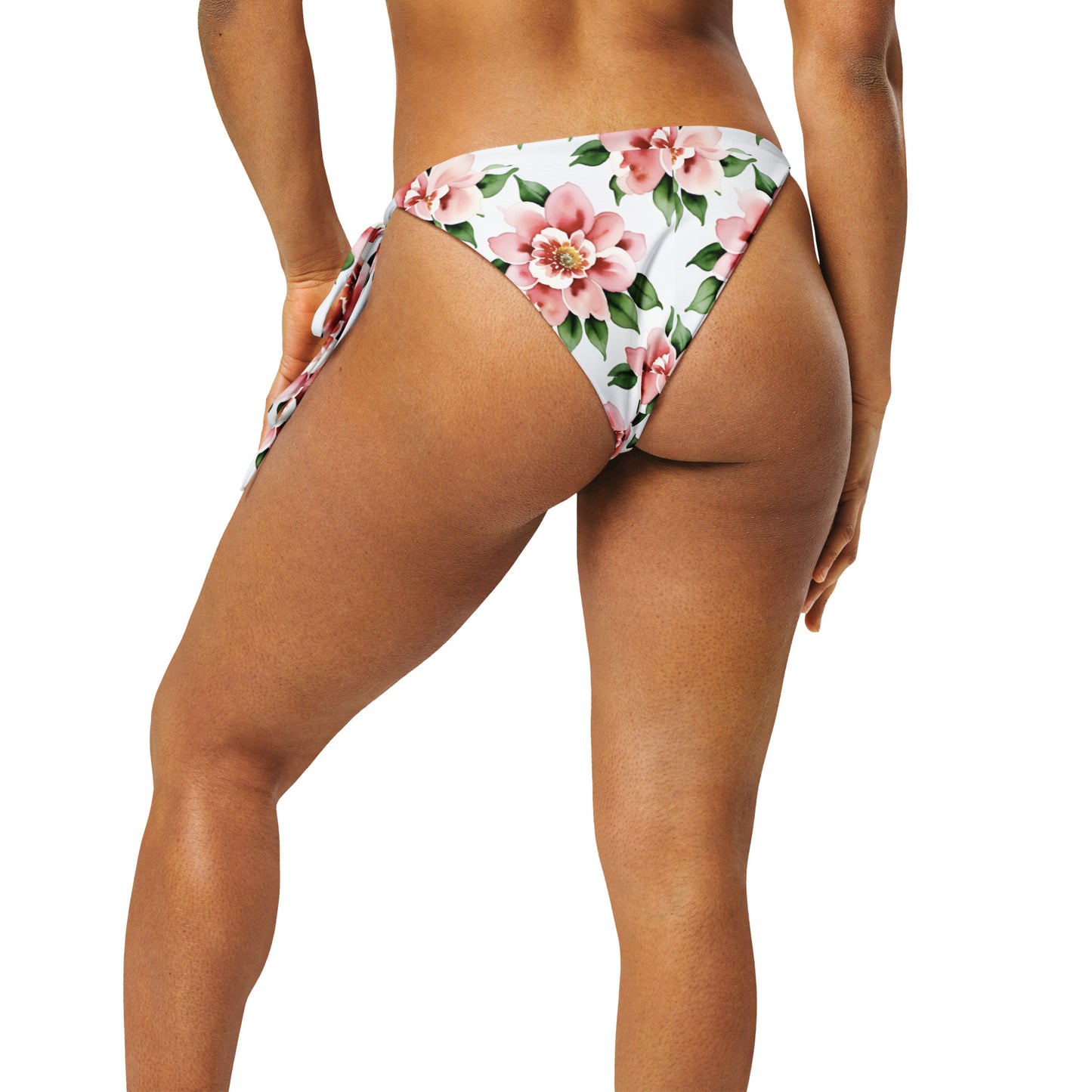 All-over print recycled string bikini bottom