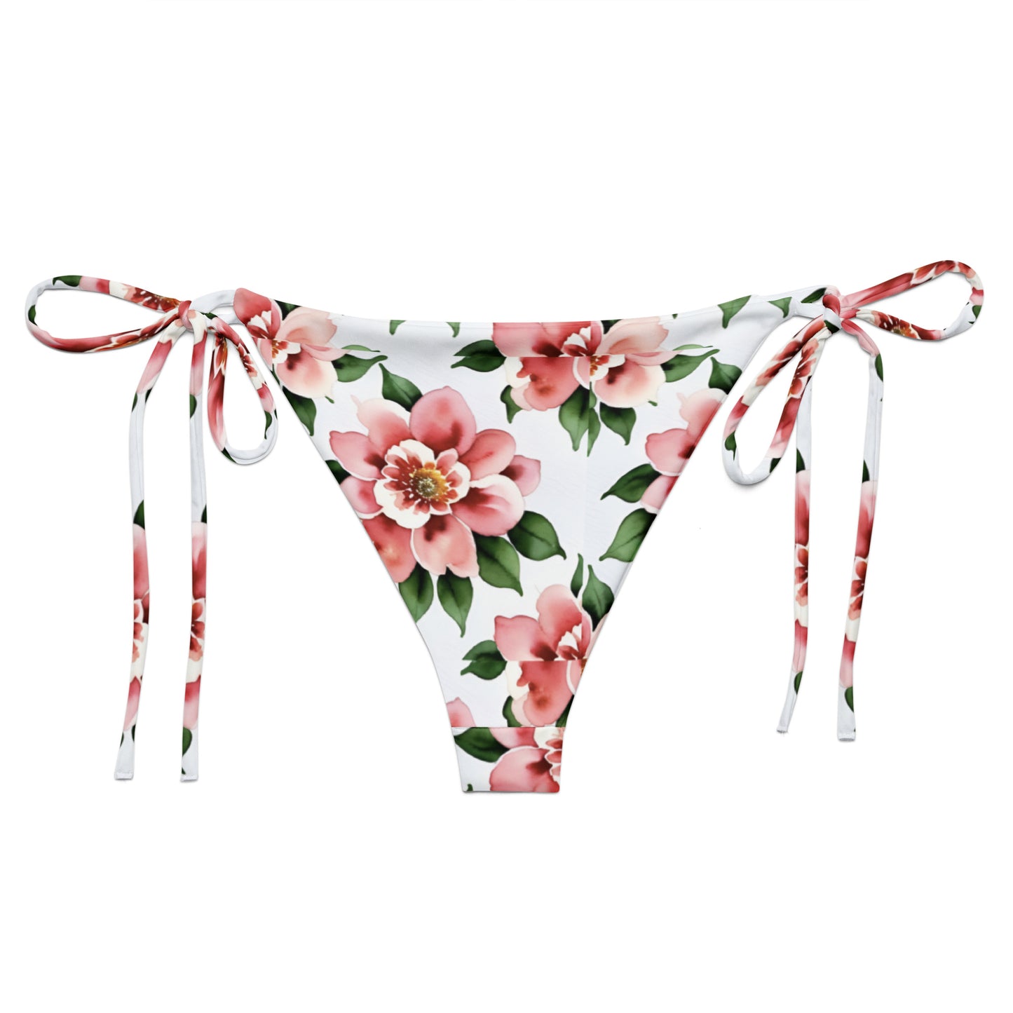 All-over print recycled string bikini bottom