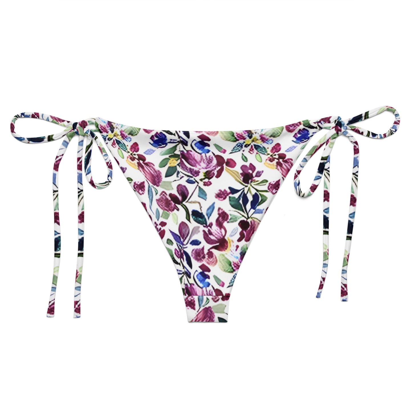 All-over print recycled string bikini bottom