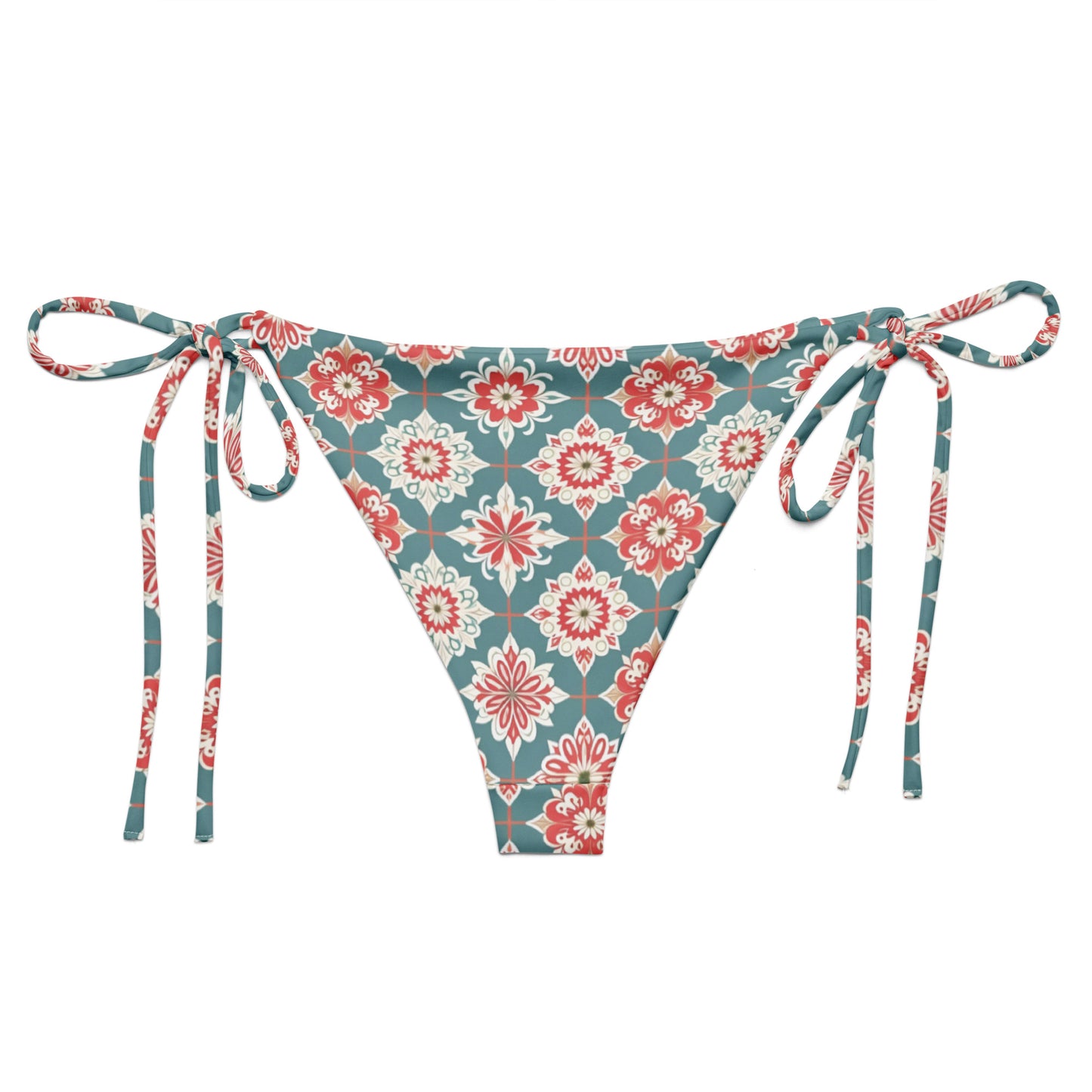 All-over print recycled string bikini bottom