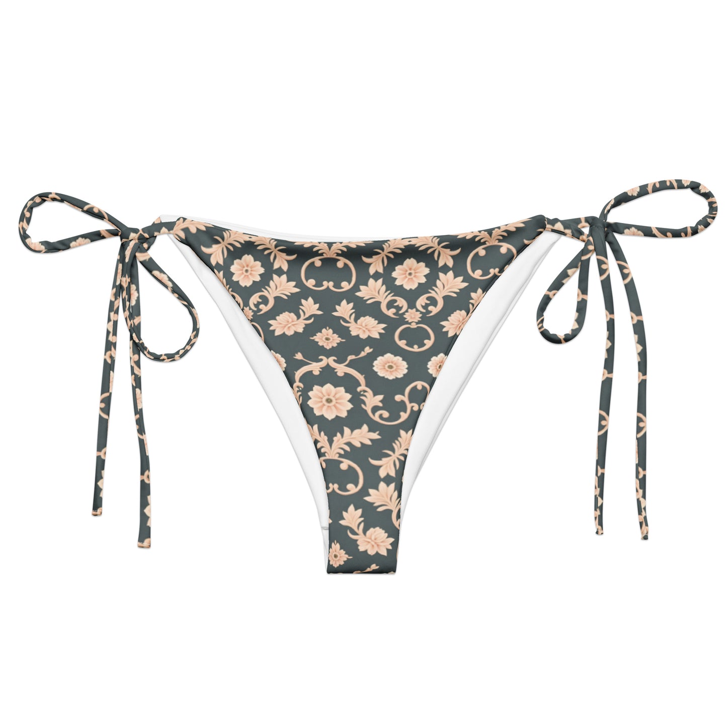 All-over print recycled string bikini bottom