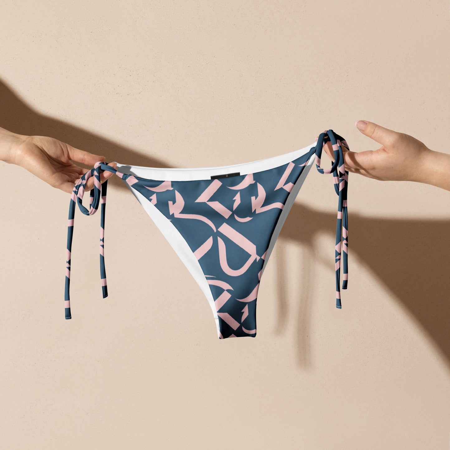 All-over print recycled string bikini bottom