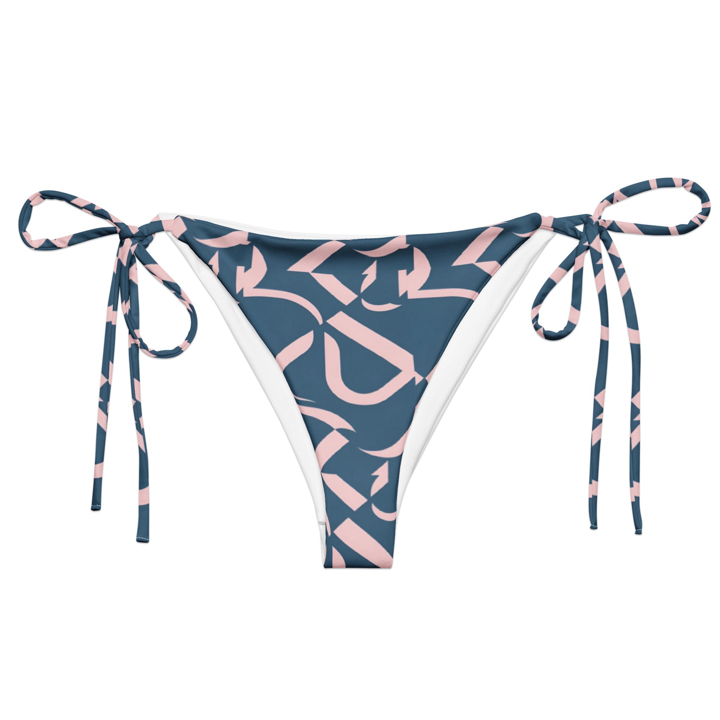 All-over print recycled string bikini bottom