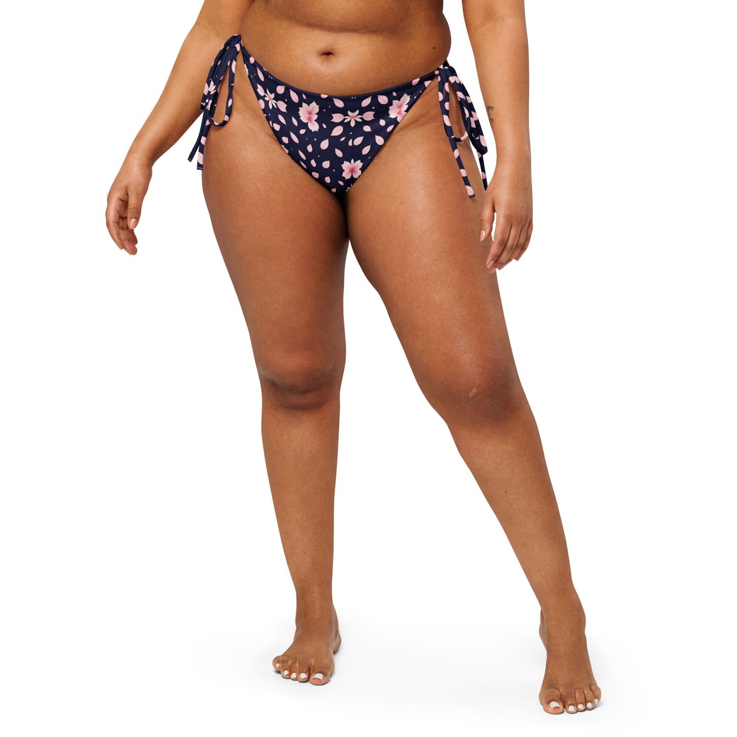 All-over print recycled string bikini bottom