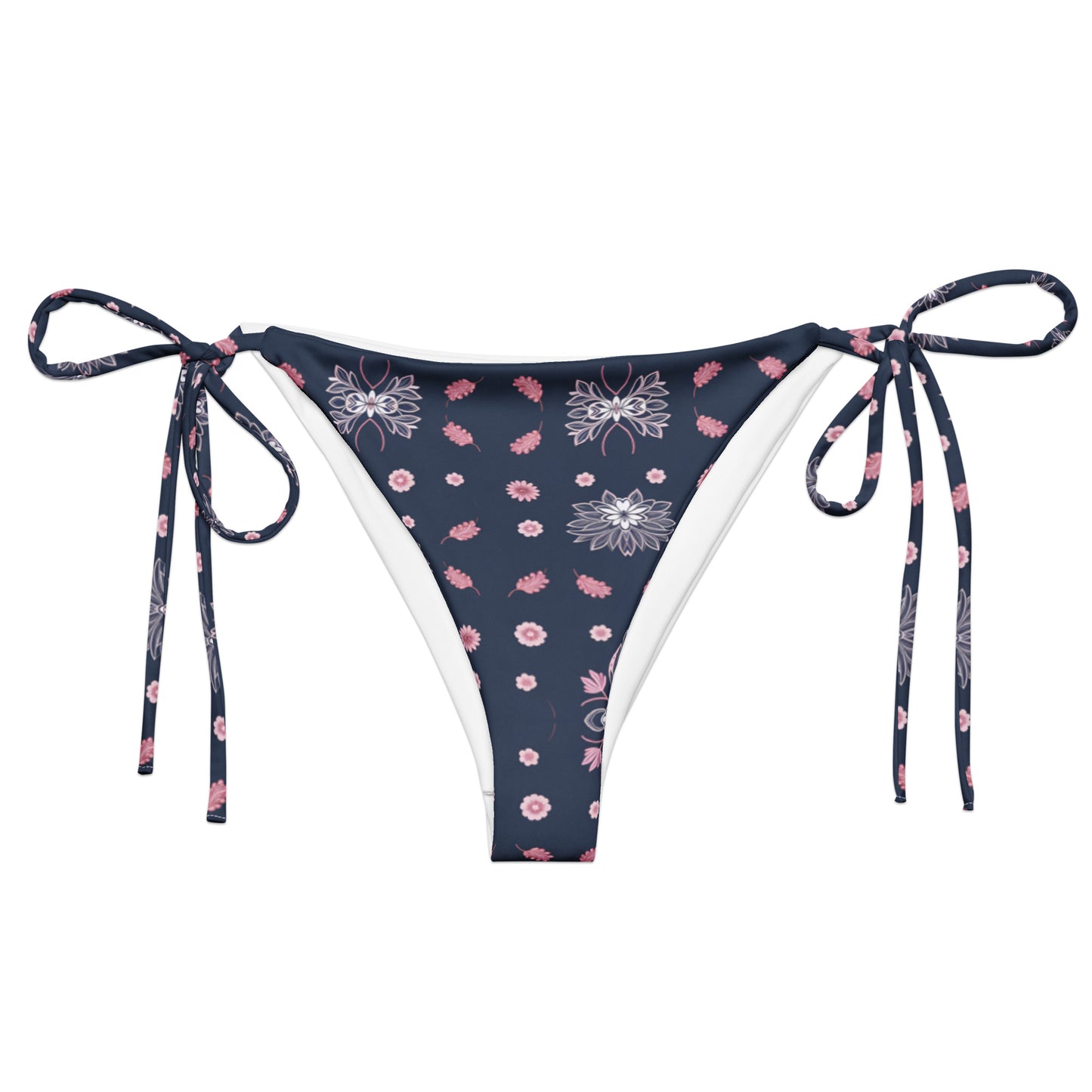 All-over print recycled string bikini bottom