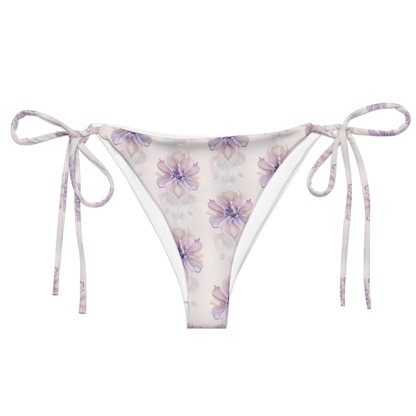 All-over print recycled string bikini bottom