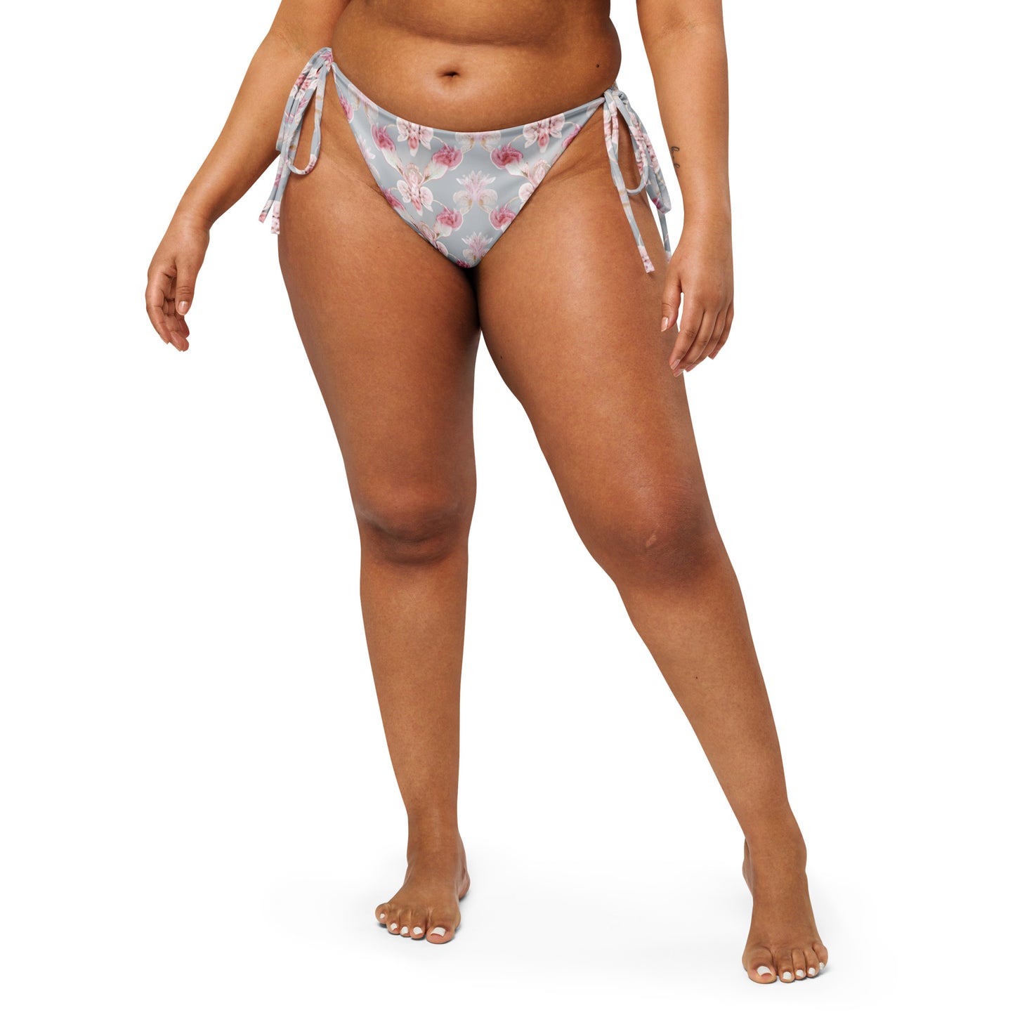 All-over print recycled string bikini bottom