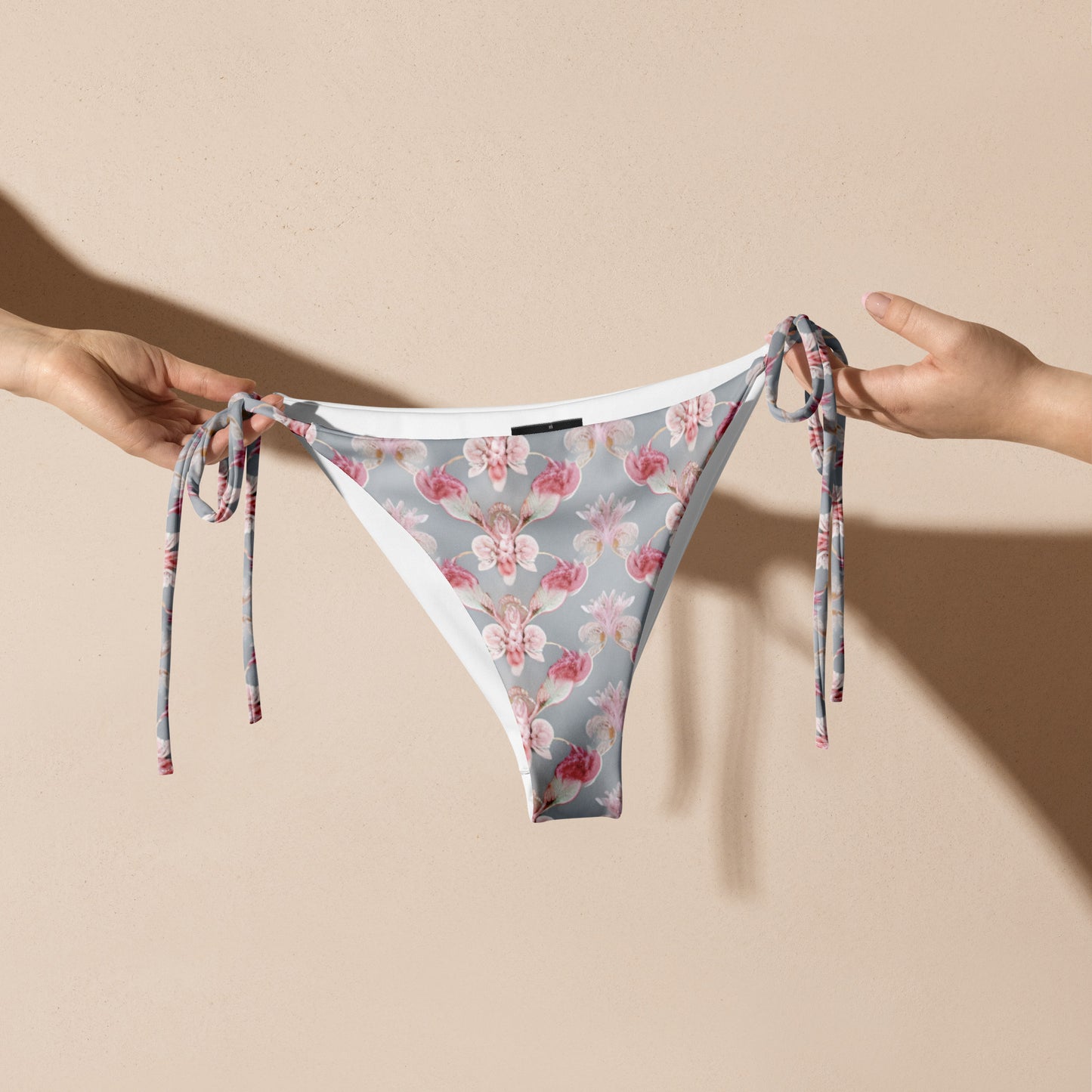 All-over print recycled string bikini bottom