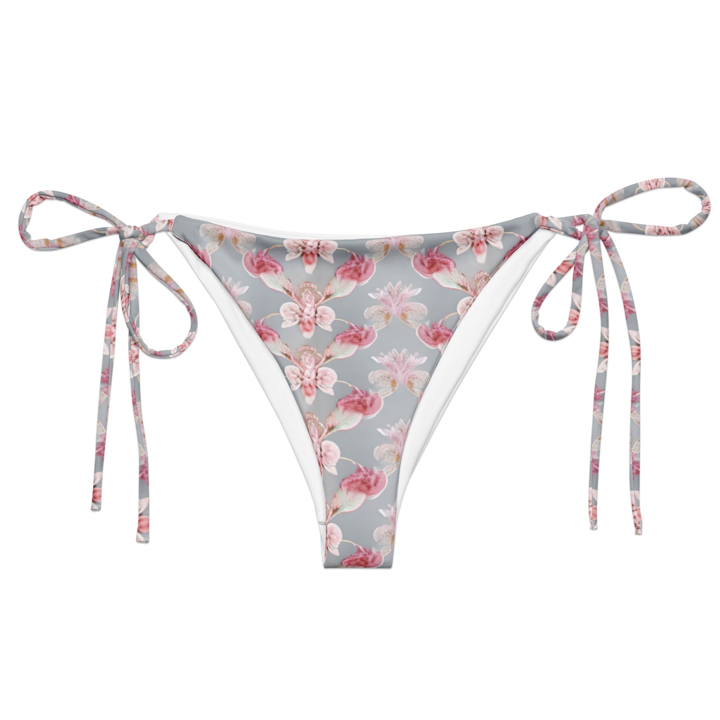 All-over print recycled string bikini bottom