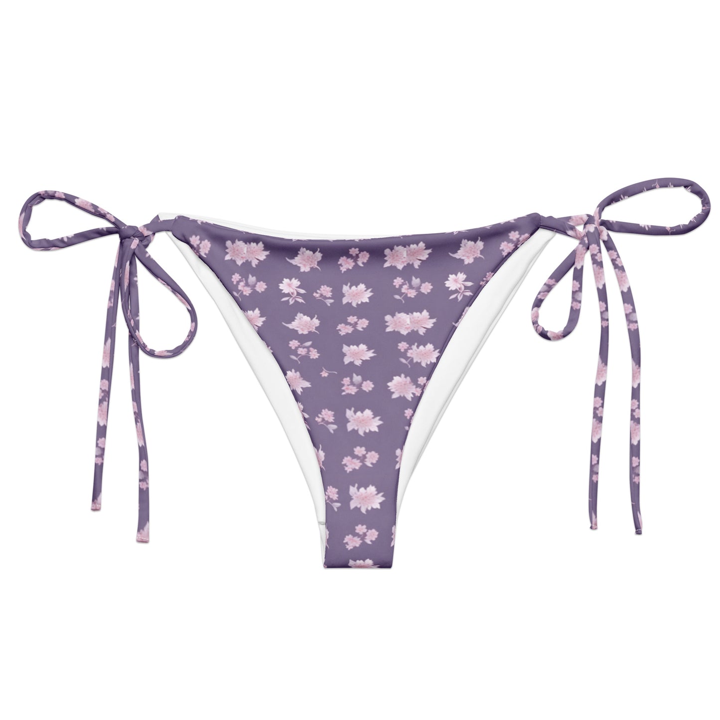 All-over print recycled string bikini bottom