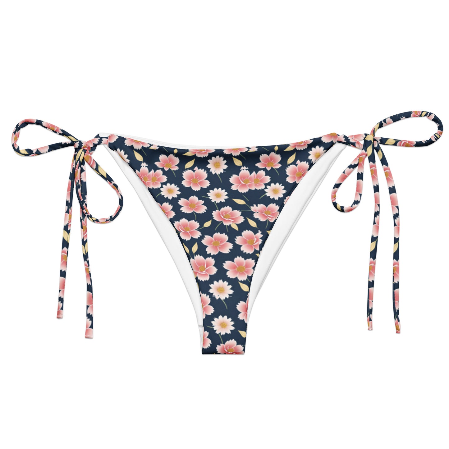 All-over print recycled string bikini bottom