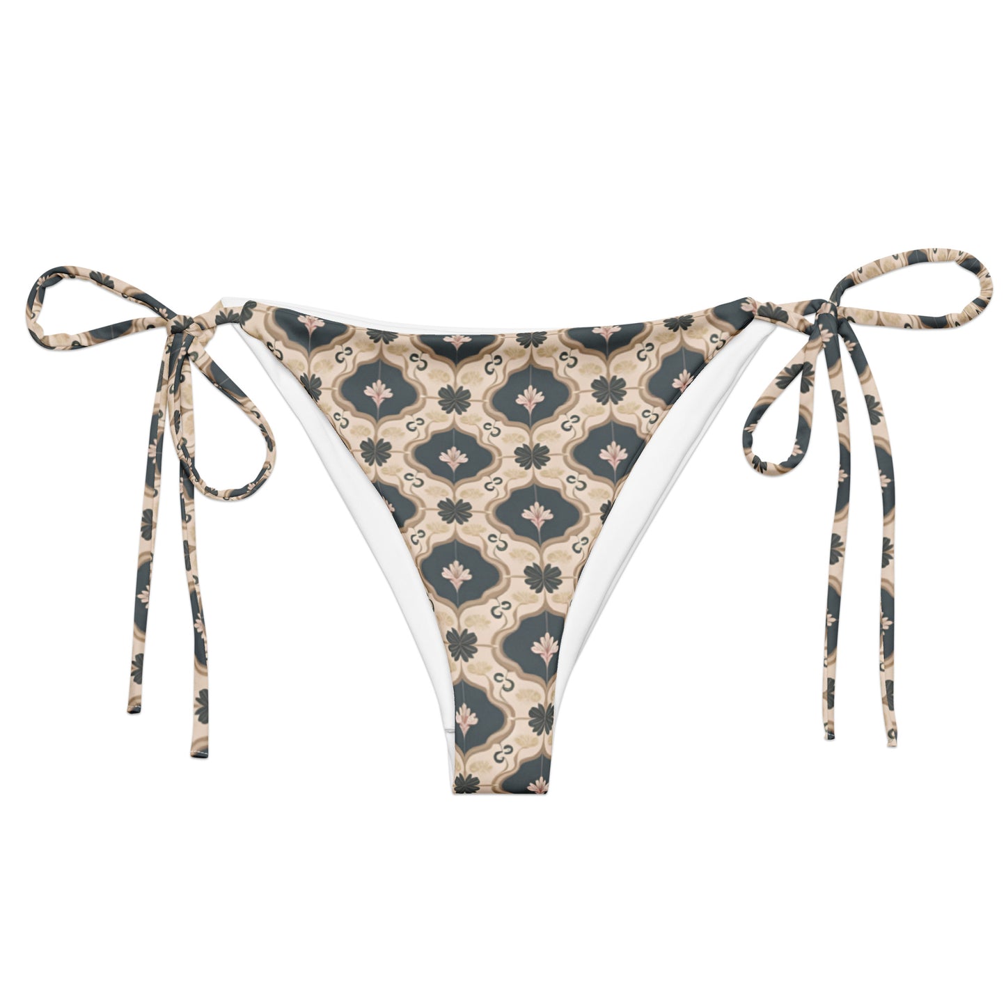 All-over print recycled string bikini bottom