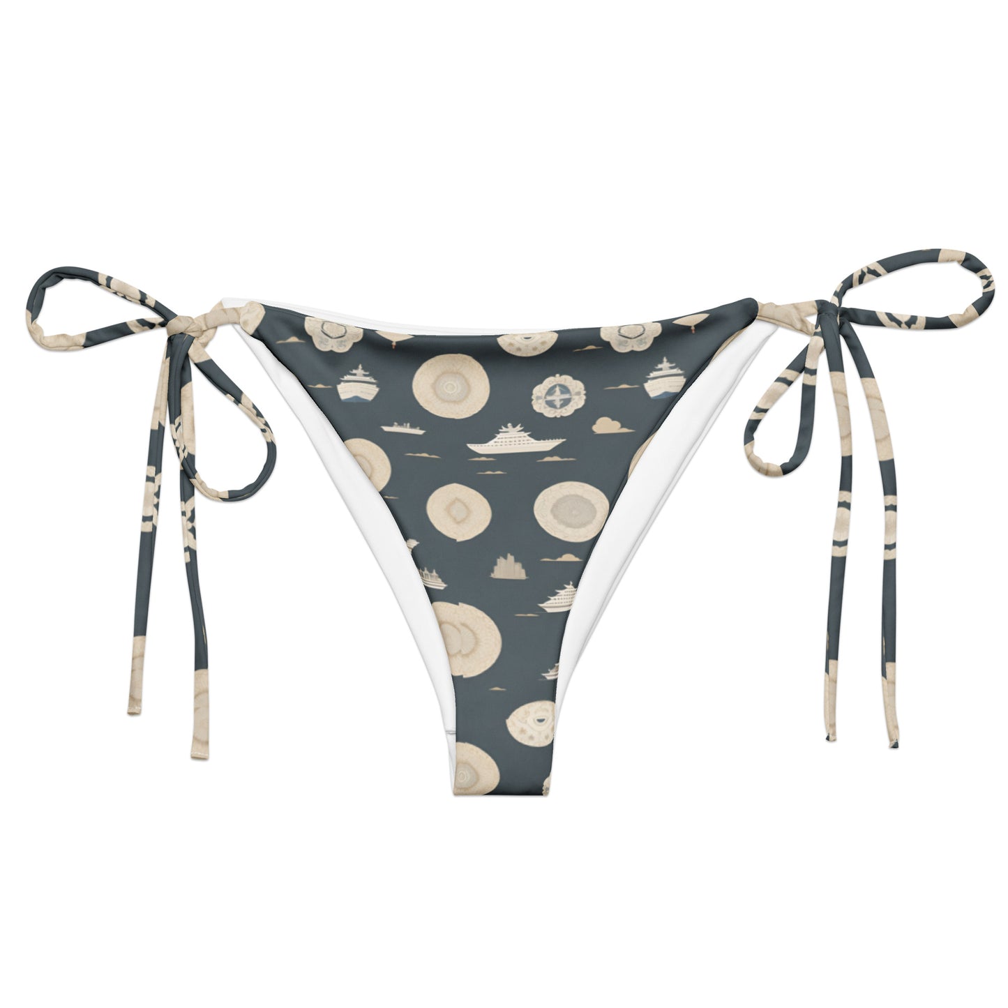 All-over print recycled string bikini bottom