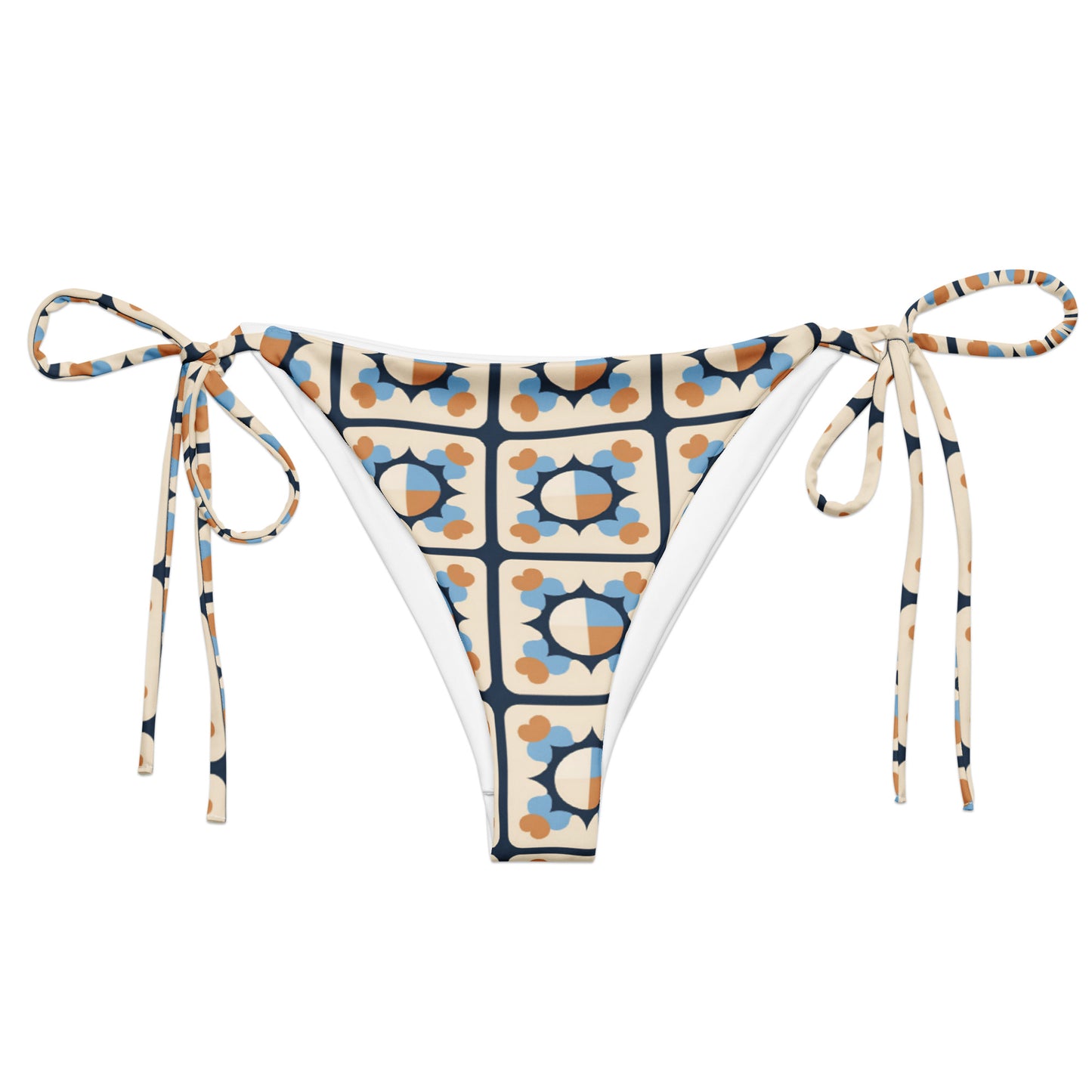 All-over print recycled string bikini bottom