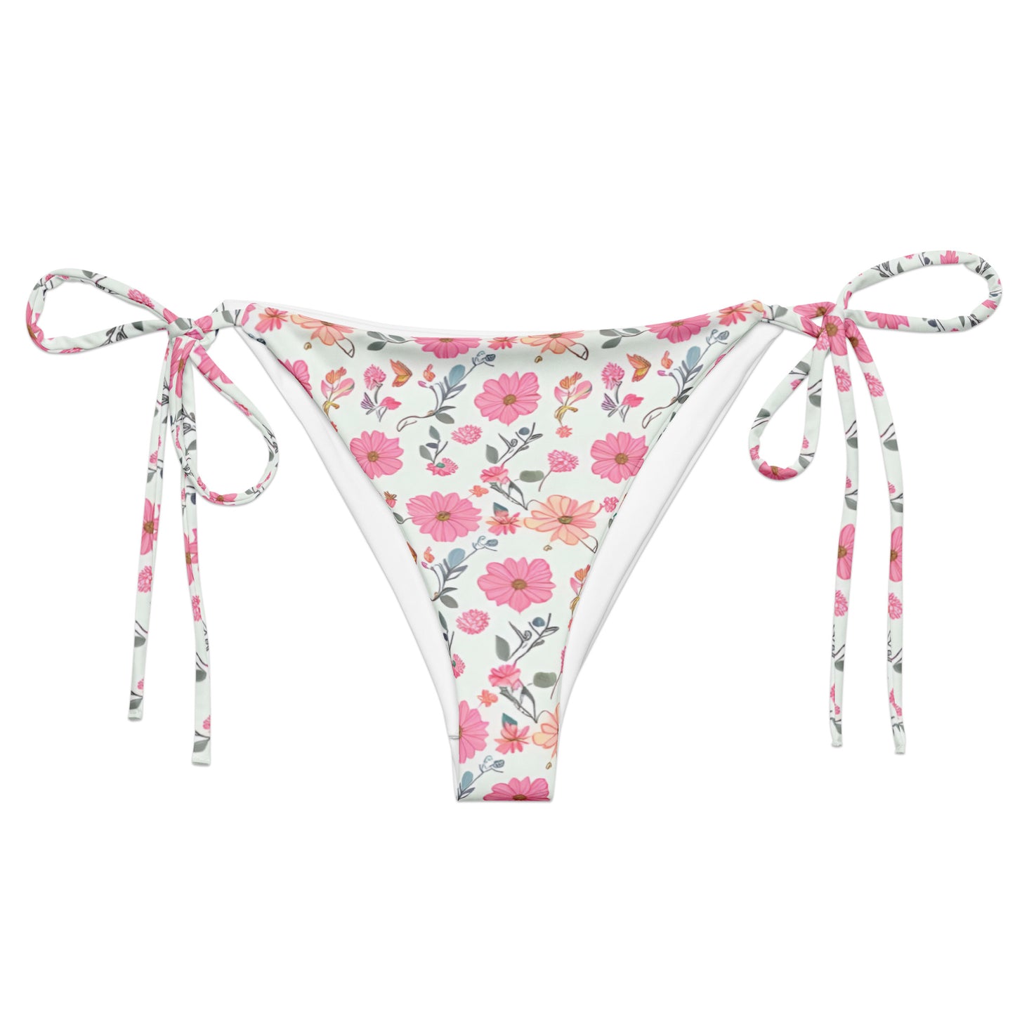 All-over print recycled string bikini bottom