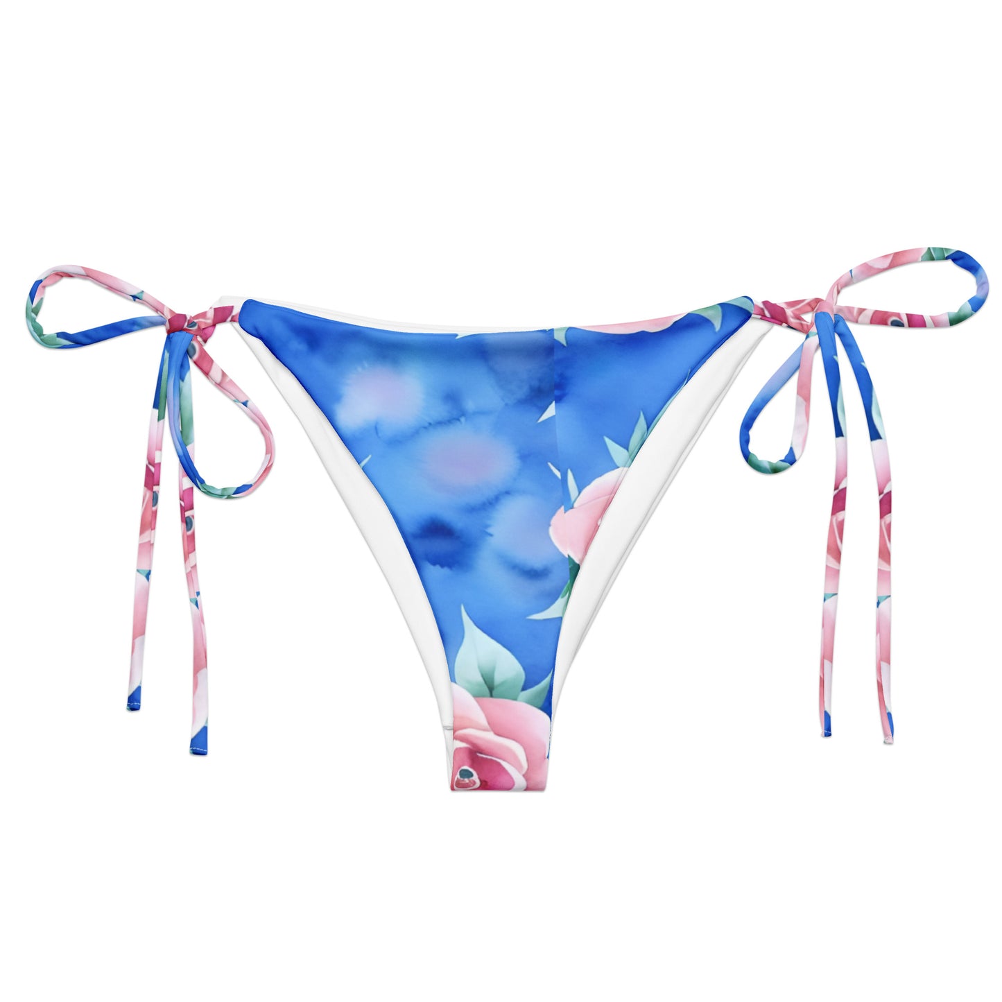 All-over print recycled string bikini bottom