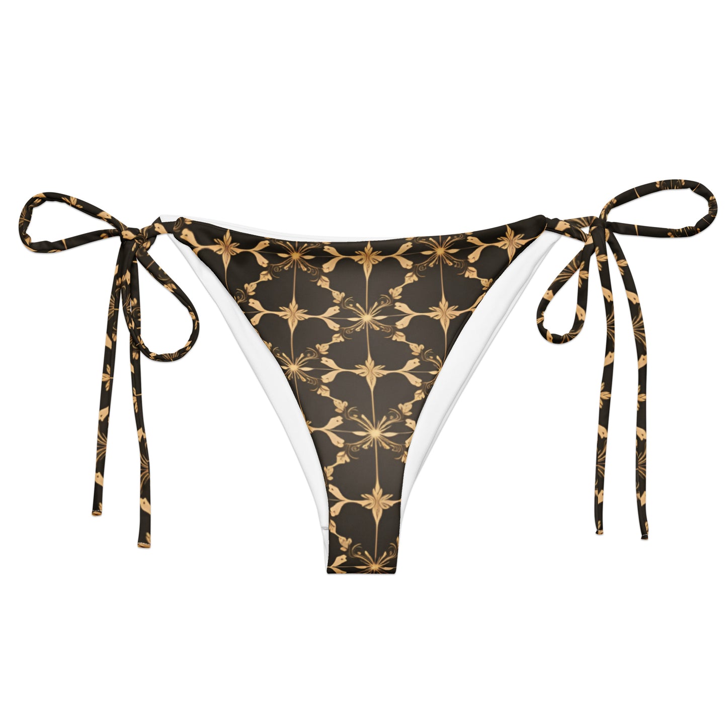 All-over print recycled string bikini bottom