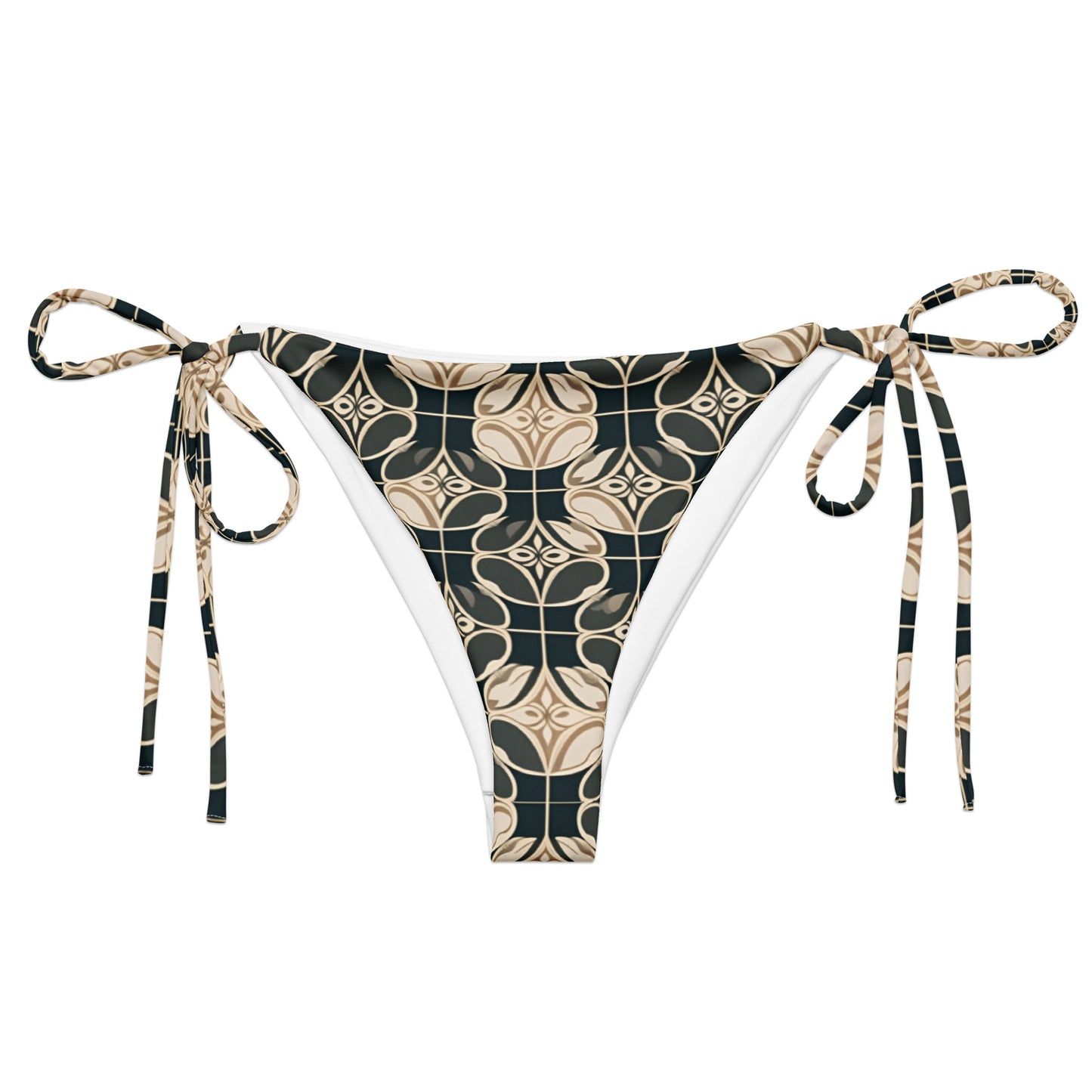 All-over print recycled string bikini bottom