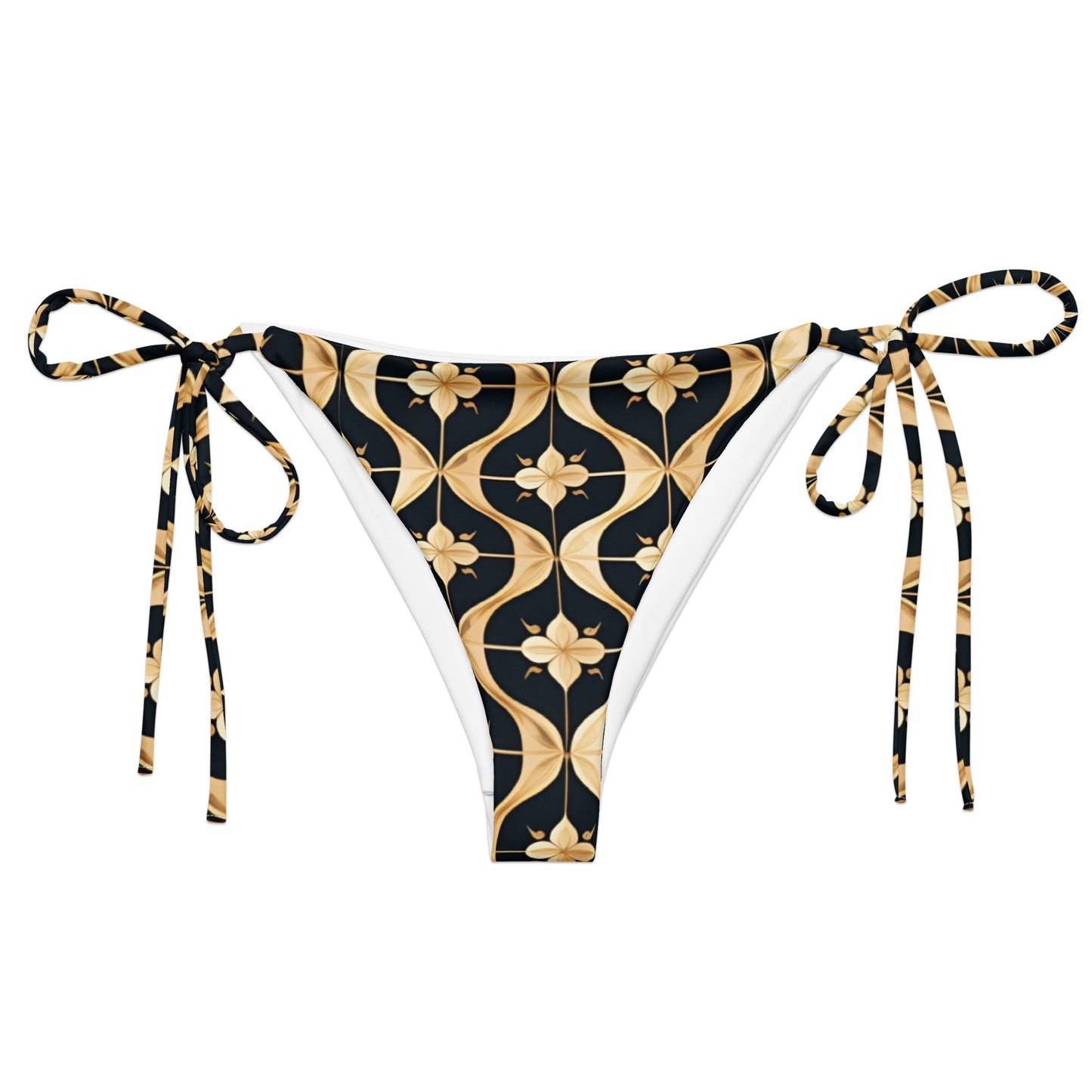 All-over print recycled string bikini bottom