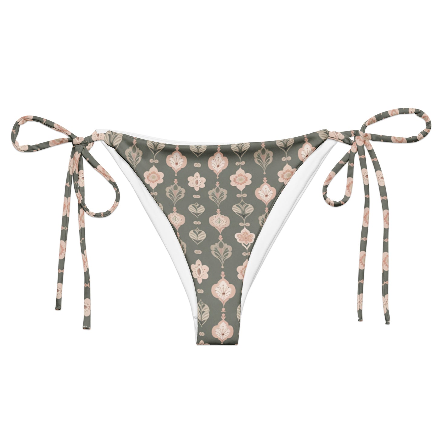 All-over print recycled string bikini bottom