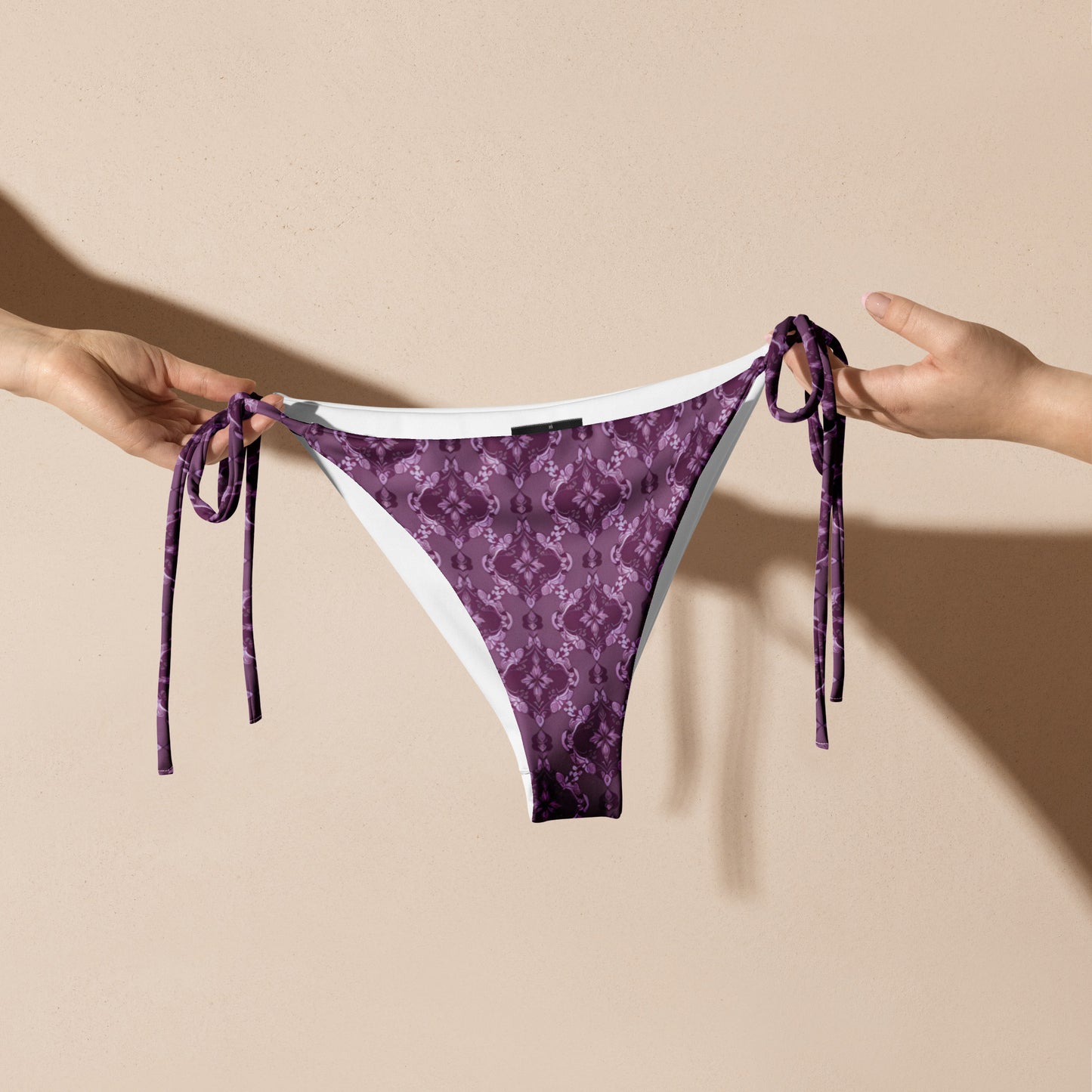 All-over print recycled string bikini bottom