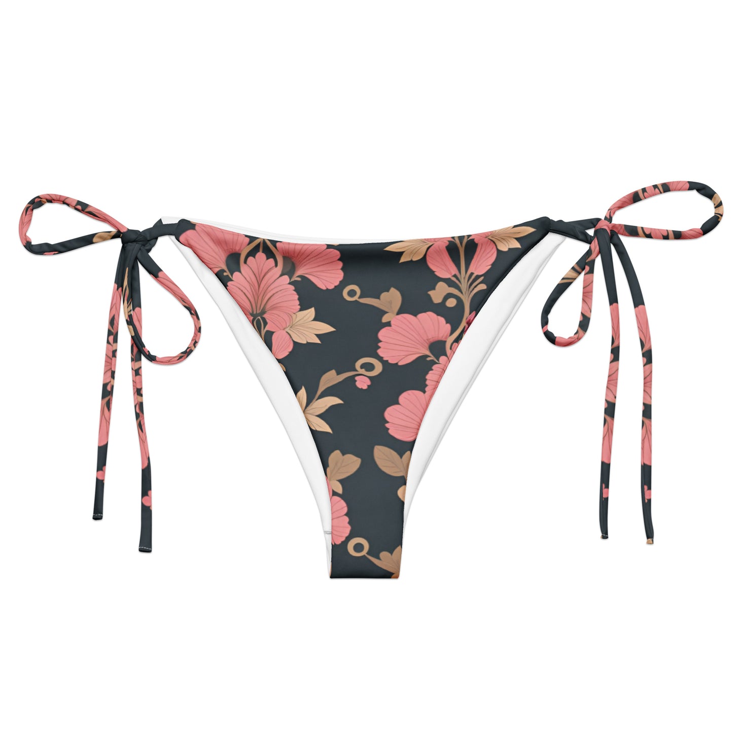 All-over print recycled string bikini bottom