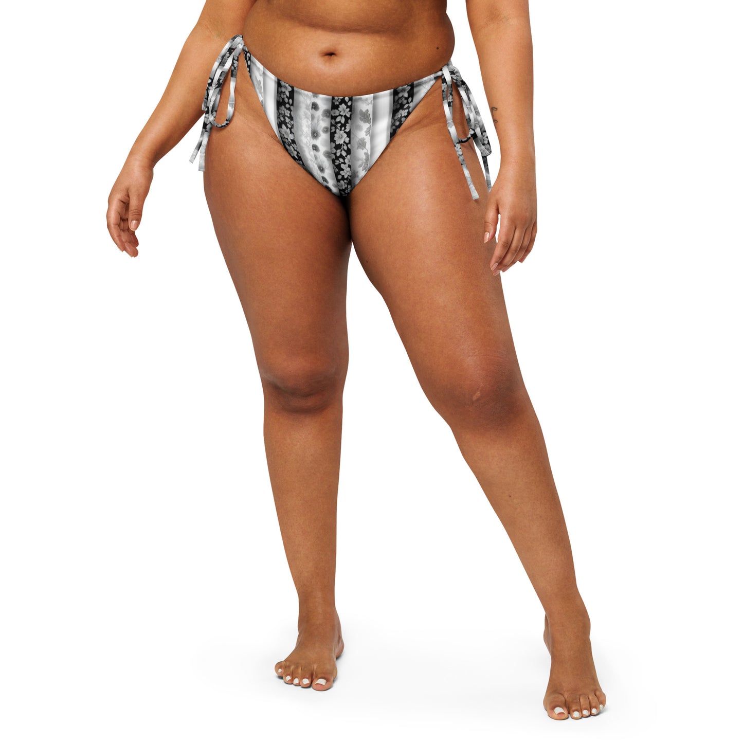 All-over print recycled string bikini bottom