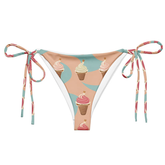 All-over print recycled string bikini bottom