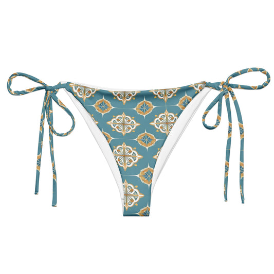 All-over print recycled string bikini bottom