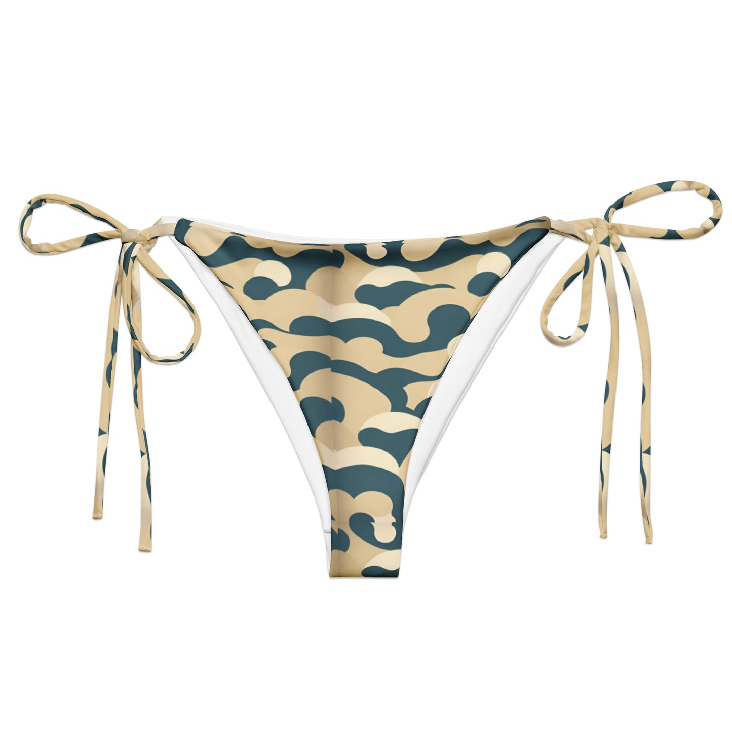 All-over print recycled string bikini bottom