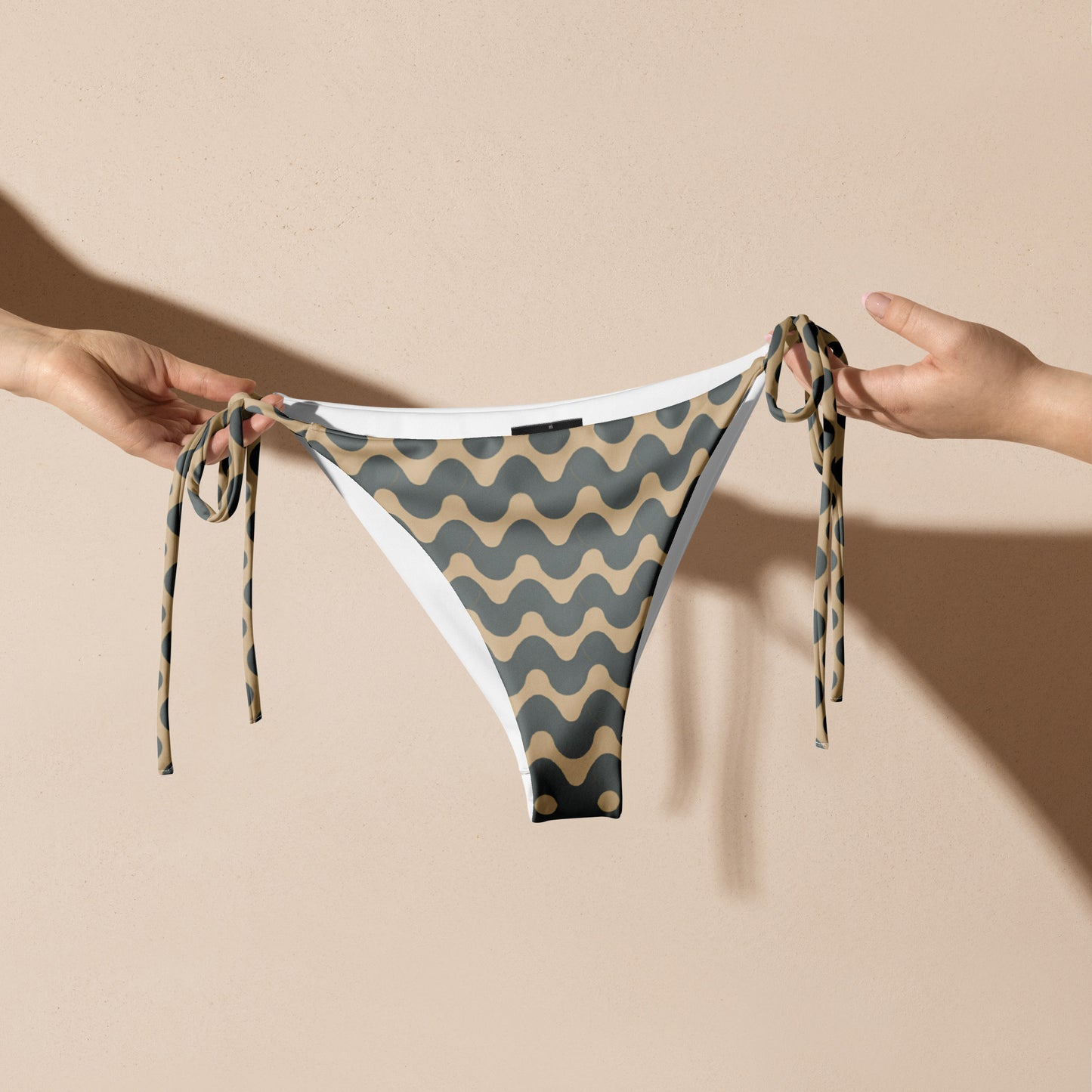 All-over print recycled string bikini bottom