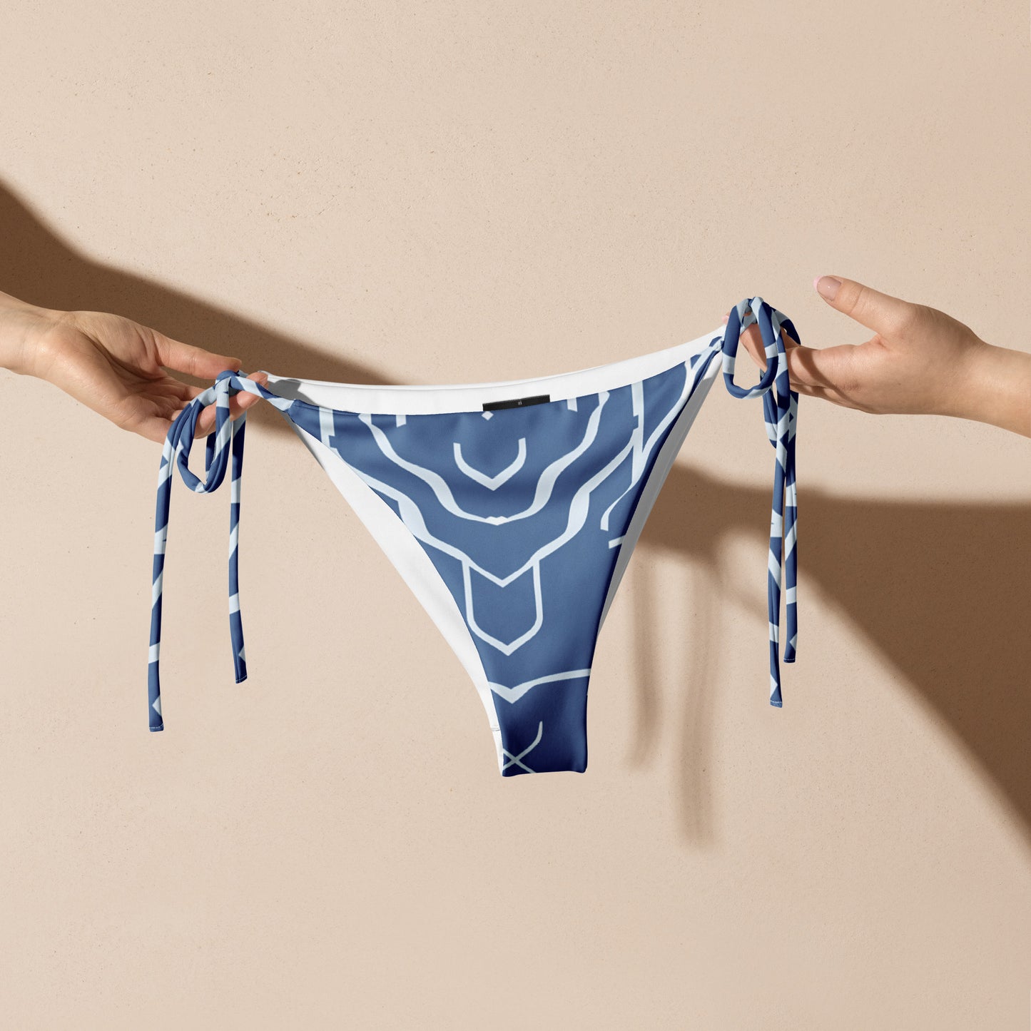 All-over print recycled string bikini bottom