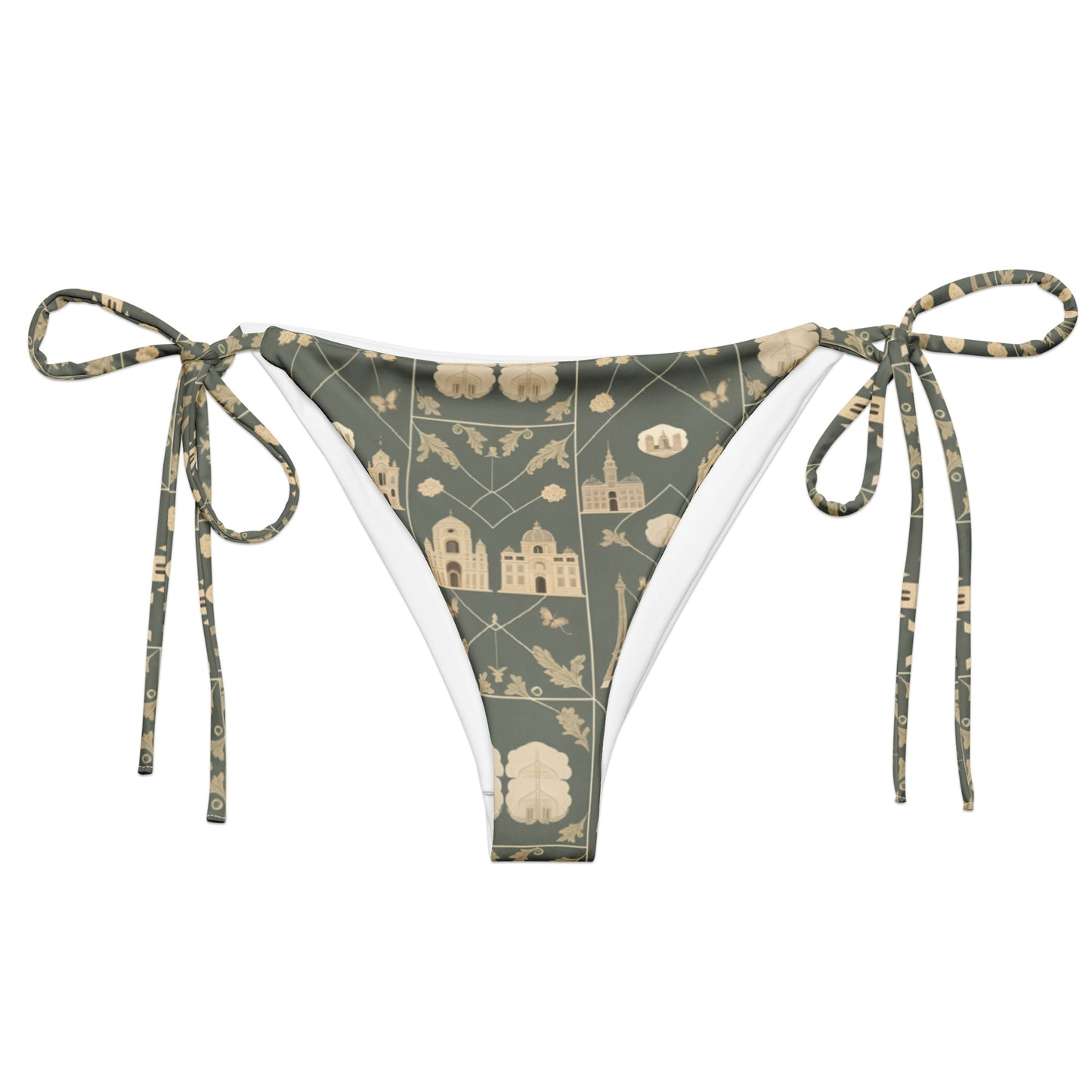 All-over print recycled string bikini bottom