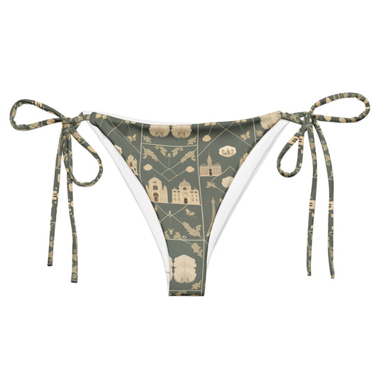 All-over print recycled string bikini bottom